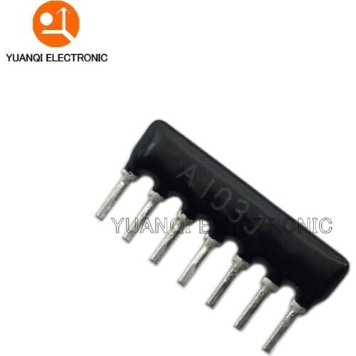 20pcs DIP exclusion Network Resistor array 7pin 470 680 1K 2K 2.2K 3.3K 4.7K 5.1K 6.8K 10K 20K 33K 47K 100K 220K ohm