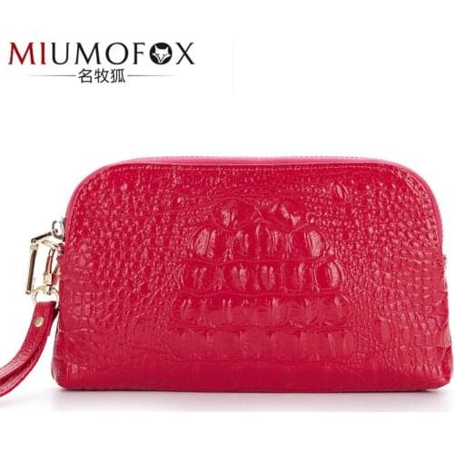 2019 Hot Sale Fashion Cow Leather Women Bag Alligator-grained Womens Handbags Pouch Evening Party Bags Women Wallet Day Clutch