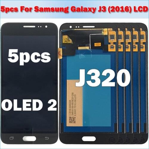 5 Piece/lot For Samsung Galaxy J3 2016 J320 J320F J320G LCD Display Touch screen Digitizer Assembly For Samsung J3 2016 LCD