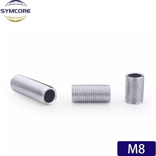 5pcs M8 Hollow external full tooth screw rod threaded rod wire through table lamp chandelier lamp fittings connection tube