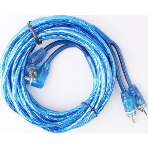 5 Pieces 4.5 M Pure Copper Cable Amplifier Audio Wire Subwoofer Audio Conversion Audio 2 RCA-2 RCA Lotus Line