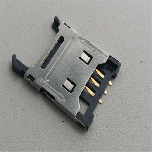 60pcs Flip Lid kcal SIM card connector SIM card flip Cato 6Pin Metal clamshell Mobile GPRS navigation socket