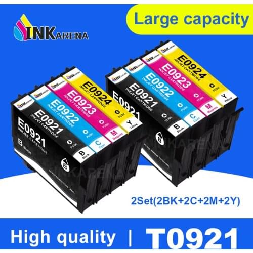 8 PCS Ink Cartridge T0921N for Epson T0921 Stylus C91 CX4300 T26 T27 TX106 TX117 TX119 TX109 Printer Compatible Cartridges