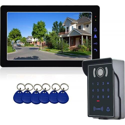 9 Inch Wired Video Intercom System Password FRID Card Access Control IR Night Vision Waterproof Camera Video Door Phone Kits