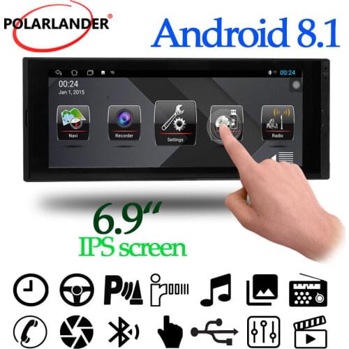 Car Radio 1 Din IPS GPS Autoradio Stereo Video Android 8.1 RAM 1+16G Touch Screen WiFi MP5 Player Multimedia Bluetooth 6.9 Inch