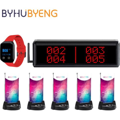 BYHUBYENG Button Call Staff Wireless Nursing Watch Bell Waterproof Button Restaurant Pager Alarm System Screen Receiver Call