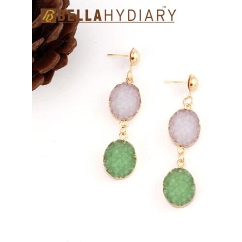 Charm Resin Quartz Earring Long Drop Earrings For Women Fashion Jewelry Statement Gifts For Women Accessories