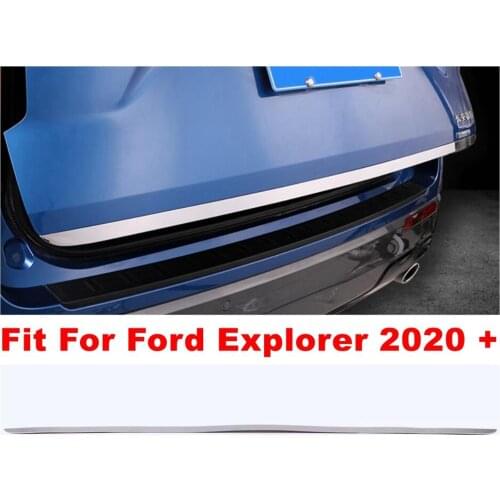 For Ford Explorer 2020 2021 Rear Tailgate Trunk Back Boot Bottom Bezel Decor Strip Cover Kit Trim Stainless Steel Accessories