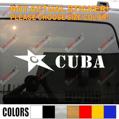 Cuba Flag Star Army Military Car Decal Bumper Sticker pick size color die cut no background