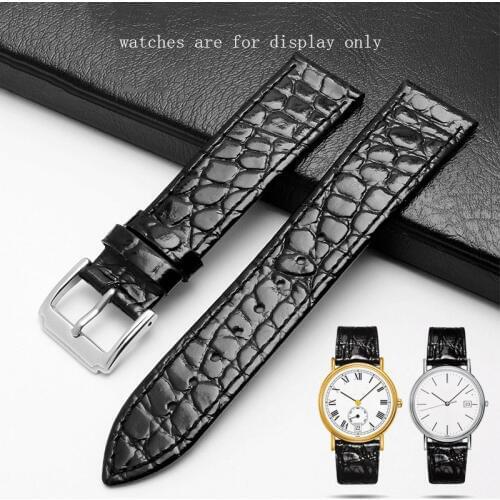 Quality Leather watch strap black brown wristband suitable for mens watch accessories 13mm 18mm 20mm