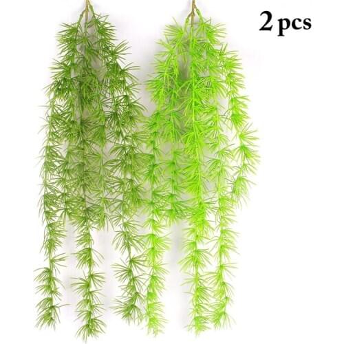 2Pcs Lifelike Artificial Leaf Rattan Garland Plastic Artificial Plant Garland Artificial Leaf Vine Photography Props Home Decor