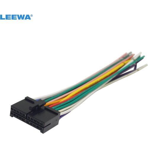 LEEWA 5pcs 20Pin Universal Aftermarket Car Head Unit DVD Stereo Radio Wiring Harness Cable Plug #CA2326