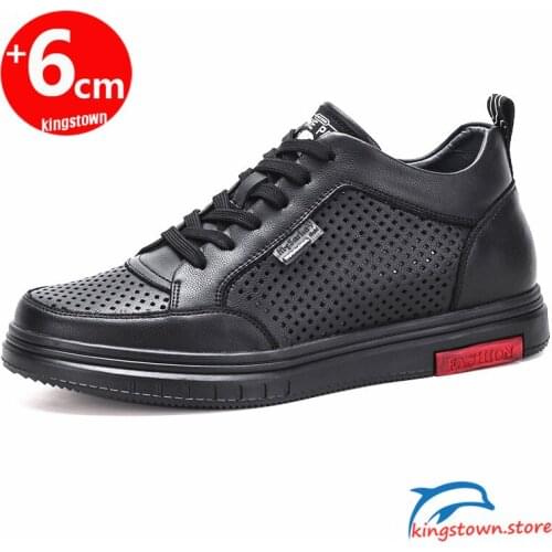 Summer Sneakers Men Height Shoes Black Business British Leisure Lace Up Casual Shoes