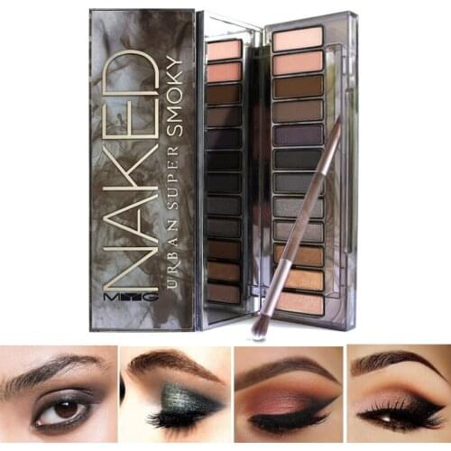 MYG Naked Eyeshadow Palette Smoky Eye Shadow Shiny Matte Glitter Waterproof Eye Makeup Fine Powder 12 Colors Shadows