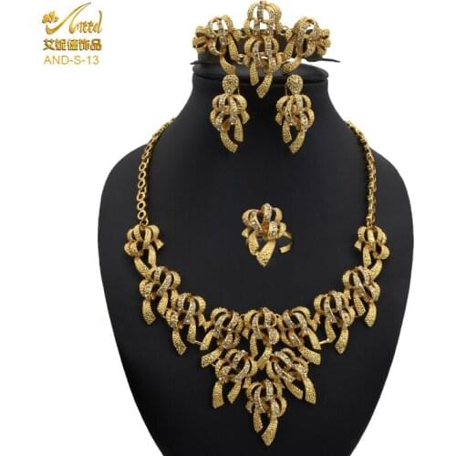 Hawaiian Jewelery Set Bridal Necklace Sets Earrings For Women Indian Rings African Bracelet Accessories Wedding Bridesmaid Gift