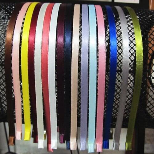NEW santin wrapped 5mm metal hairband fashion OEM colorful ribbon plain hair accessories make your own colors
