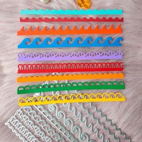 New 9 Lace wavy stripes metal cutting die mould scrapbook decoration embossed photo album decoration card making DIY handicrafts