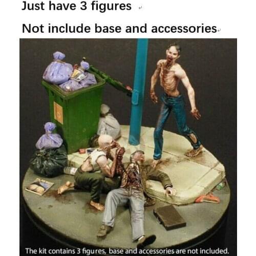 New Unassembled 1/35 Night of the Zombies Eating Man (3 Figures) Resin Figure Unpainted Model Kit