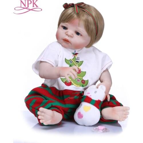 NPK full silicone bebe bonecas lifelike baby girl babies doll bath toy lifelike newborn princess baby doll handmade baby toys