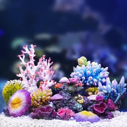 Resin Artificial Coral Aquarium Decoration Fish Tank Coral Reef Ornament Stone Coral Flower Decor Aquarium Background 15 Styles