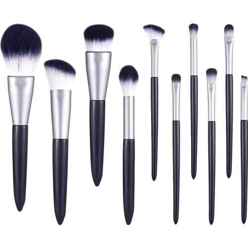 Professional 10 PCS Makeup Brushes Set Dark Blue Face Eye Make Up Brush Kit Foundation Powder Lip Eyeshadow Brush Beatuy Tools