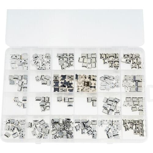 240PCS/BOX 24 Models Each 10PCS Micro Female USB Connector Usb Jack Socket Female For MP 3 4 5 Other Mobile Accessories