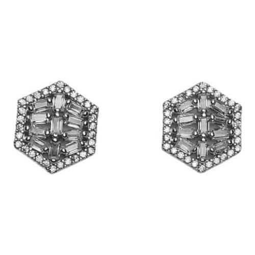 Earrings Silver 925 rhodium plated cubic zirconia brand OSNOR
