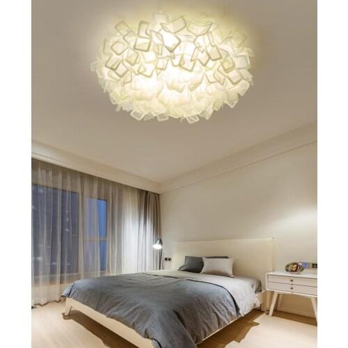 Nordic living room ceiling lamp simple modern creative petal bedroom lamp atmosphere warm and romantic wedding room lamp