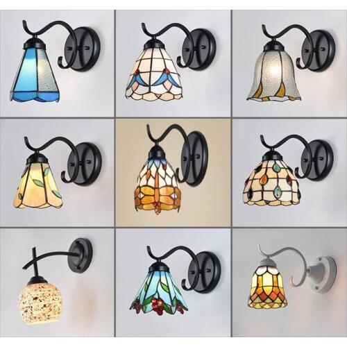 Modern Mediterranean Wall Lamp 110V 220V Eight Choice LED Wall Lamp Aisle Staircase Retro Wall Lamp sconce bracket light