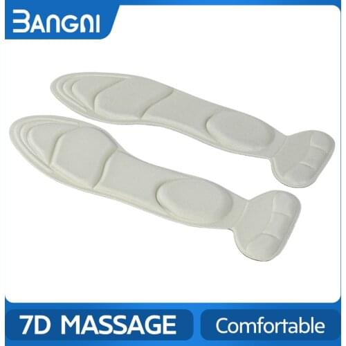 3ANGNI 7D Memory Foam Insole Pad Inserts Massage Heel Post Back Breathable Anti-slip for High Heel Shoes Plantar Fasciitis Sole
