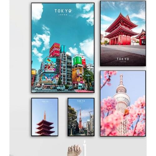 Tokyo Travel Landscape Poster Japan Street Architecture Wall Art Canvas Painting Hd Photography Pictures Home Decoration Crafts