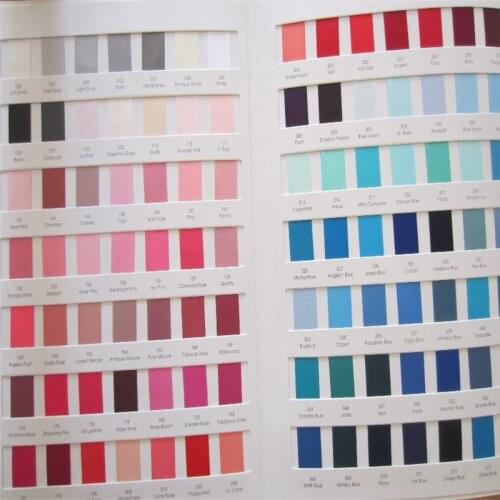 100% polyester solid color plain Grosgrain Ribbon or Satin Ribbon 196 colours color Swatch card chart book