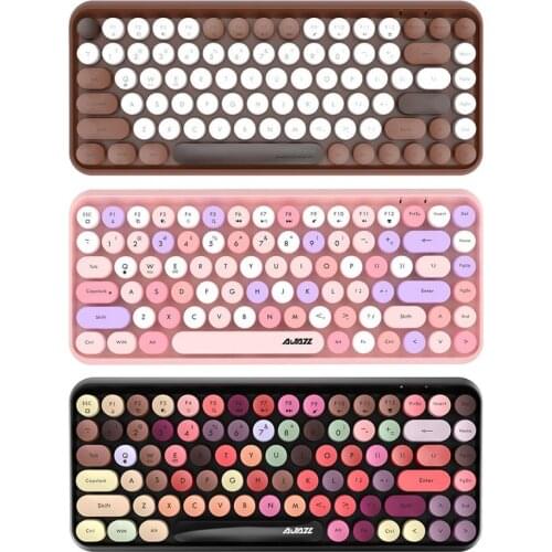 AJAZZ 308I Wireless Computer Keyboard Portable Wide Compatibility 84 Keys Bluetooth-compatible Tablet Keyboard for Office