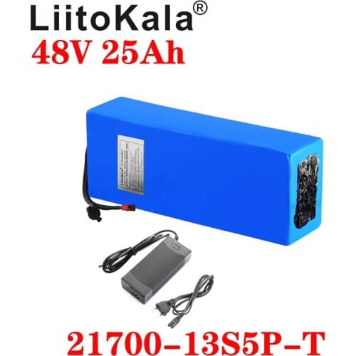LiitoKala 48V 25Ah Electric Bike Triangle Battery 21700 5000mAh 13S5P 500W Scooter Battery 48v25ah Electric Bike Battery