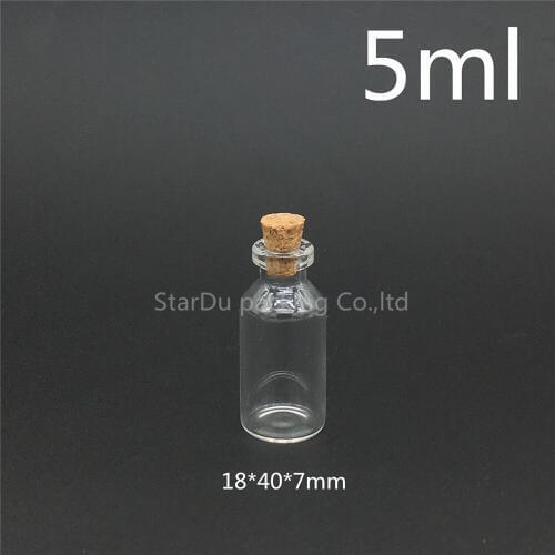 Free shipping 500pcs/lot 5ml 18*40mm small Wishing Glass Bottle with Cork ,High-quality 5cc Glass Vials Display Bottle Wholesale