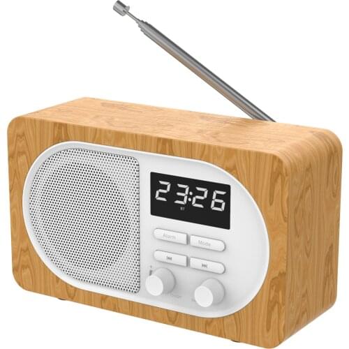 Bluetooth Speaker Retro Wireless Wireless HiFi Portable Powerful Subwoofer Bass TF Card/USB Play/AUX IN/FM Radio/Clock/Alar