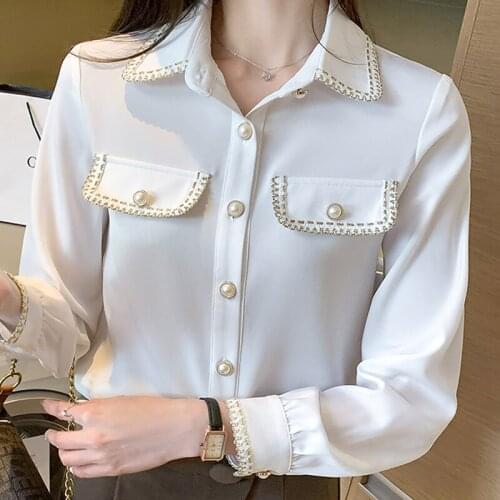 Blusas Blouses Long Sleeve Blouse Women Blusas Mujer De Moda 2021 Tops Women Shirts Chiffon Blouse Shirt Top Femme Blusa E136