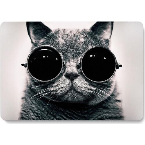 Sunglasses Cool cat Pattern Laptop Case For Apple MacBook Pro Retina Air 11 12 13 15 inch new Pro A1932 A1708 A1707 cover shell