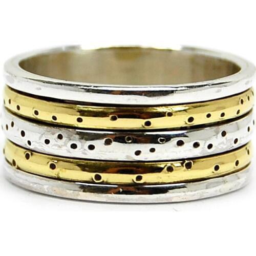 Guarantee Plain 925 Sterling Silver Ring, TWO TONE JEWELLERY, 7.1g, TTJ120, Size: 6