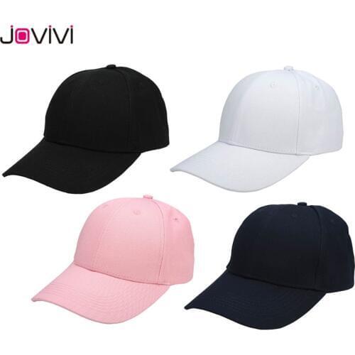 Jovivi 1pc New Mens Womens Baseball Cap Hip-Hop Hat Adjustable Snapback Sport Outdoor Unisex Sports Cap Black/White/Pink/Blue
