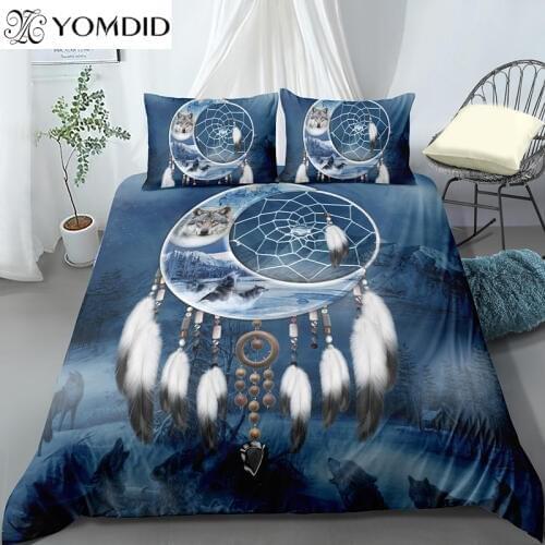 YOMDID 1.5-2m Bed Bedding Set 3d Printing Duvet Cover Set Polyester Fabric Printed Quilt Cover King Queen Home Bedroom Decor