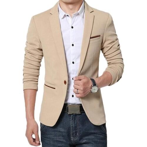 Men jacket Pop fashion slim fit autumn spring jackets jaqueta masculina mens casual single button coats mens brand clothes