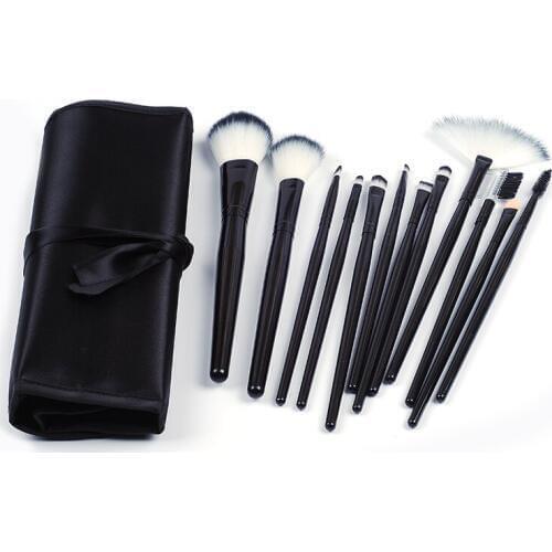 MECOLOR 12pcs Makeup Brushes Set satin bag packing Powder blush Foundation Eyeshadow eye lip Cosmetics Soft Synthetic Hair