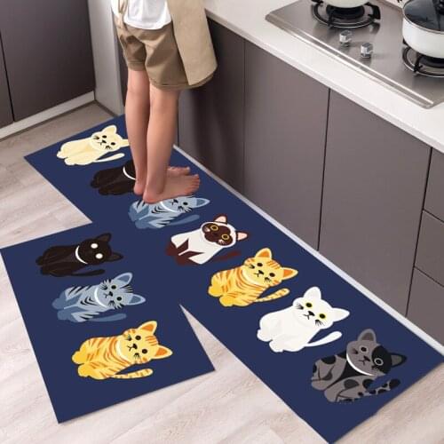 Fashionable Simple Nordic StyleWaterproof Kitchen Floor Mat Household Carpet Long Strip Door Mat Modern Home Decor