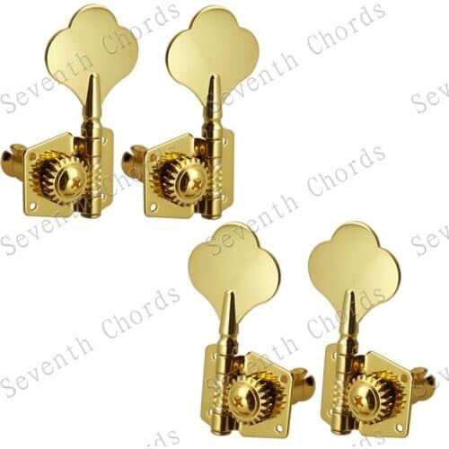 A Set 4 Pcs Open Gear Opened Bass String Tuners Tuning Pegs Keys Machine Heads for Electric Bass Guitar - 4R & 4L & 2R2L