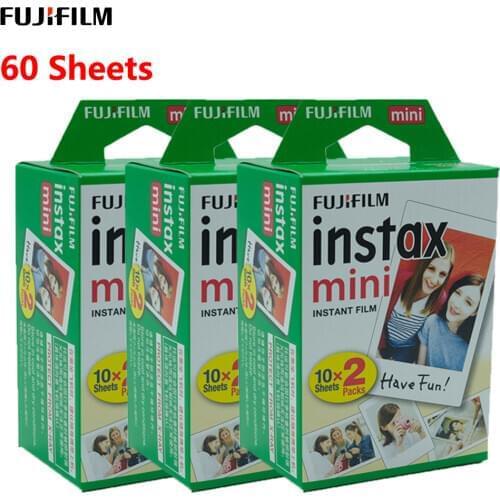 Original 60 Sheets Fujifilm Instax Mini Film Instant Photo Paper For Fuji Instax Mini 9 8 25 90 7S Instant Camera White Film