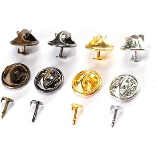 50sets Gold Silver Color Base Butterfly Brooch Base Holder Copper Metal Brooch Pins Badge Holder For Diy Jewelry Making Findings