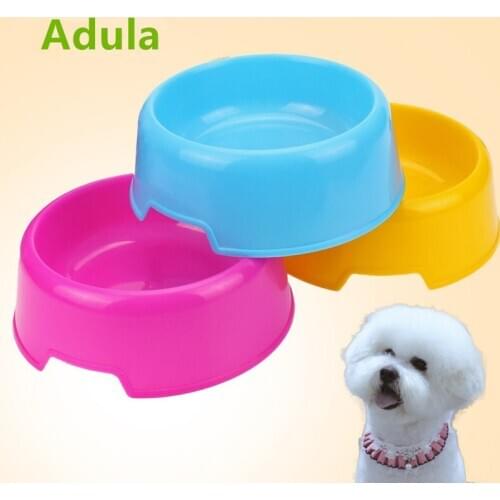 Plastic pet bowl candy color dog bowl round single bowl cat bowl food bowl pet food bowl