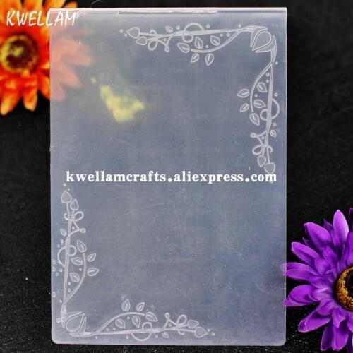 Leaves Corner Plastic Embossing Folder For Scrapbook DIY Album Card Tool Plastic Template 12.5x17.7cm KW7073103