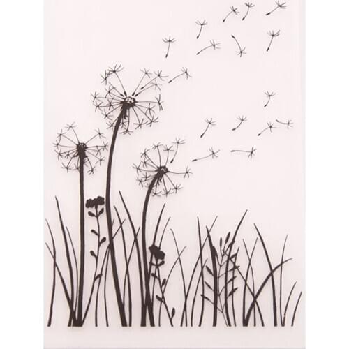 Dandelion Print DIY Plastic Embossing Folders Grass Background for DIY Scrapbooking Paper Craft/Card Making Decoration Supplies